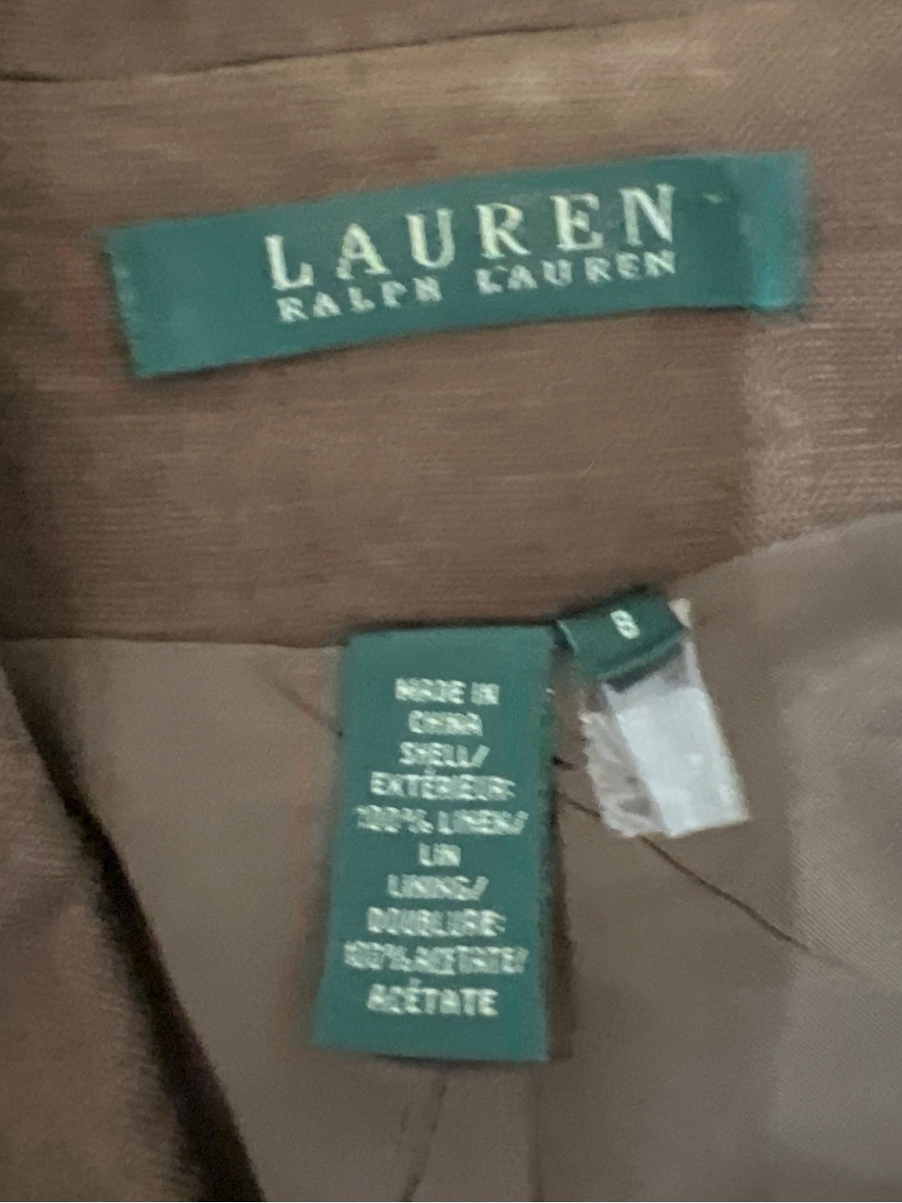 Lauren Ralph Lauren Brown Single-Breasted Blazer - Picture 2 of 7